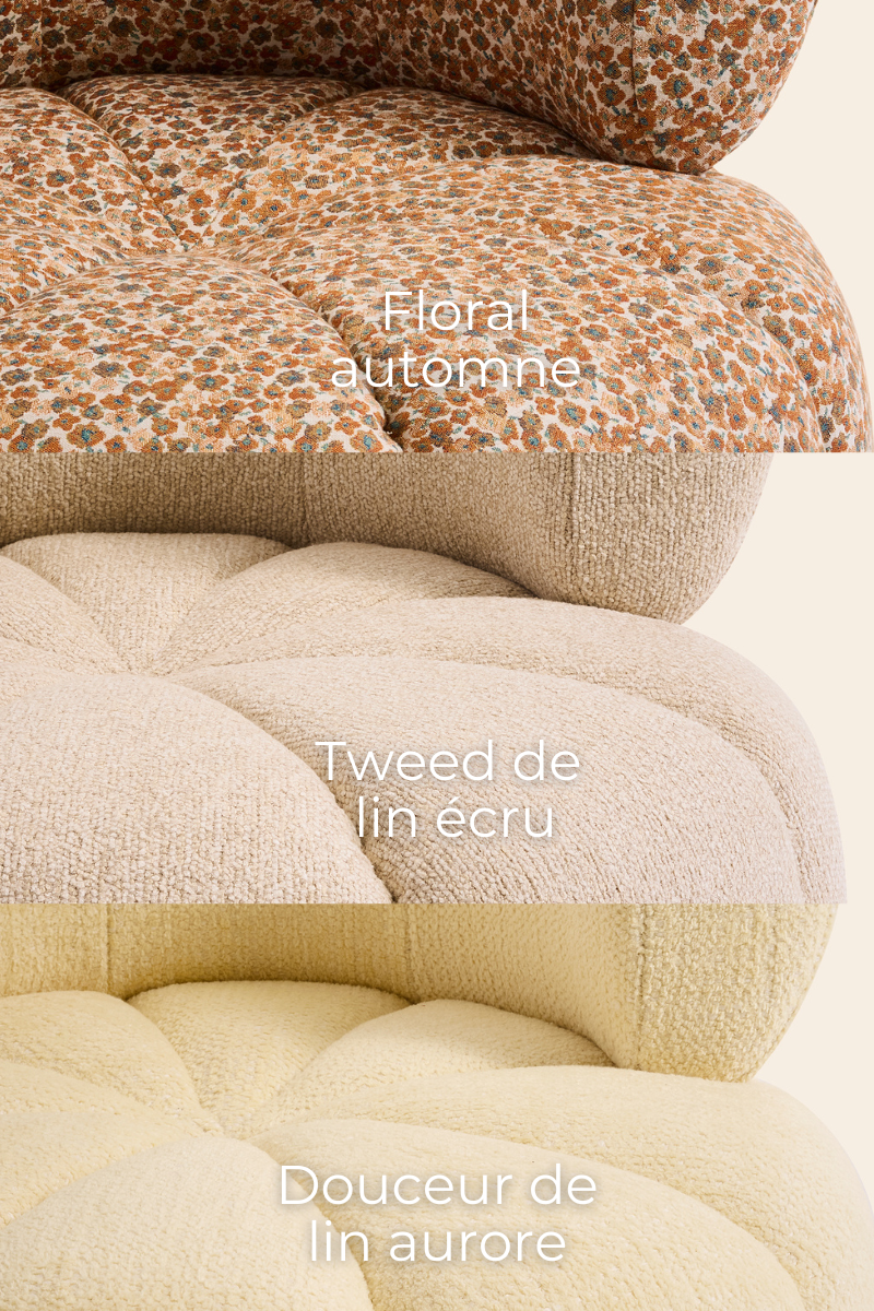 Le Gainsbourg, c’est le charme assumé. Une pièce qui joue avec les codes du raffinement et de l’audace, pour créer une présence unique. Ses lignes sensuelles, inspirées de l’esprit boudoir, en font un objet aussi séduisant qu’intemporel.
Ici, rien n’est laissé au hasard : chaque détail raconte une histoire, chaque courbe affirme une élégance sûre d’elle.

Le choix des matières renforce ce caractère singulier. Le velours, profond et vibrant, accroche la lumière comme une caresse. 