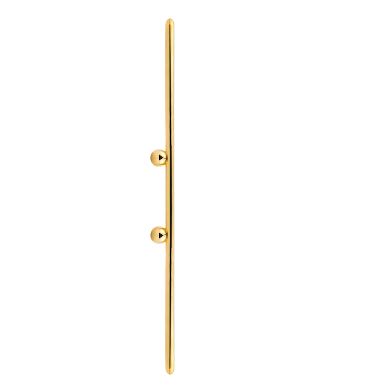 La poignée de meuble 16/32 appartient à la ModernCollection de chez PAP DECO.  Elle est une proposition pour les amateurs de design avec sa forme allongée en laiton, décorée de petites boules. Grâce à sa longueur, elle s'harmonisera avec les portes d'armoires, les réfrigérateurs ou les façades de tiroirs de commodes ou d'armoires. Disponible en quatre tailles.