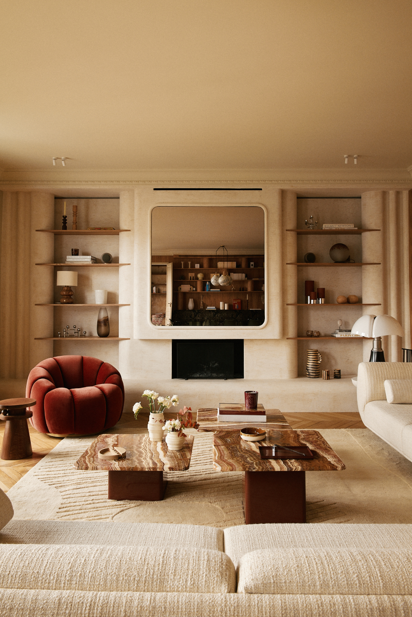 Initialement imaginée pour sublimer un projet d’architecture intérieure signé par l’agence Caroline Andréoni, la table basse Tecali incarne l’équilibre parfait entre design et savoir-faire artisanal. Avec ses lignes épurées, elle associe un bois laqué teinte terracotta et un plateau en onyx rougeâtre, sublimé par ses veinages et nuances naturels.

Proposées en trois tailles pour s’adapter à vos espaces, les tables basses Tecali peuvent s'assembler et intégrer des environnements variés.