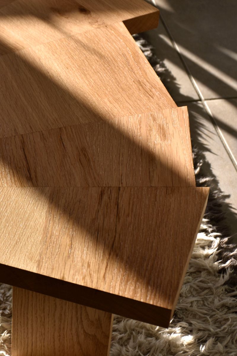 La table basse Raw dévoile un design circulaire et sculptural, pensé pour habiller l’espace avec élégance et singularité. Façonnée en bois massif (chêne, chêne teinté ébène ou noyer) chaque pièce est soigneusement sélectionnée et arrangée pour préserver l’équilibre naturel de la création.

Édités en séries diversifiées, tous les exemplaires sont uniques et présentent de légères variations de dimensions, témoignant de la matière vivante.