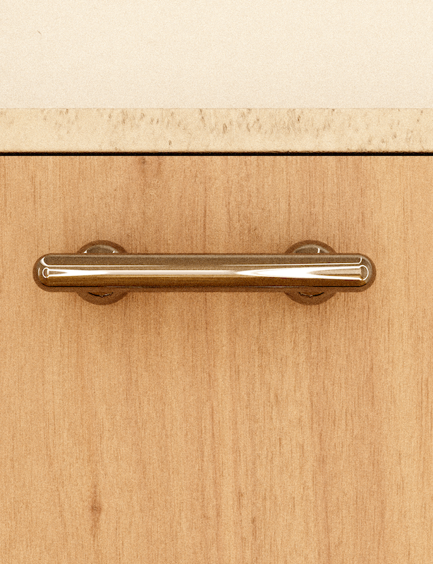 La poignée de meuble 16/32 appartient à la ModernCollection de chez PAP DECO.  Elle est une proposition pour les amateurs de design avec sa forme allongée en laiton, décorée de petites boules. Grâce à sa longueur, elle s'harmonisera avec les portes d'armoires, les réfrigérateurs ou les façades de tiroirs de commodes ou d'armoires. Disponible en quatre tailles.