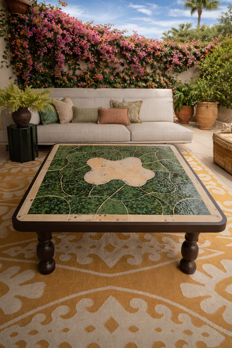 Table basse Dune en céramique, portée par des pieds sculptés.
Dune s’impose comme un objet du quotidien aux lignes intemporelles, où la matière respire et le design raconte une histoire.
Créée pour le projet Marbella en collaboration avec Diane Fekete, elle associe savoir‑faire artisanal et sophistication contemporaine.