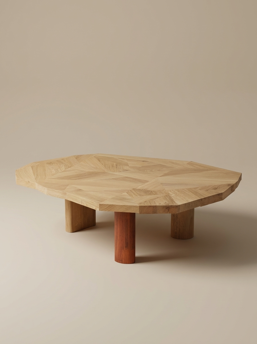 Grande table basse sculpturale, cette pièce traduit un savoir-faire minutieux d’assemblage. Une composition entre formes brutes et douceur des veinages du bois massif.
Fabriquée artisanalement dans nos ateliers à Lyon, France. Pensée en éco-conception, elle valorise des matériaux durables et de réemploi, notamment des chutes aux formes variées qui ont été sélectionnées et travaillées pour composer son plateau.
Plateau et pieds démontables.
Pièce signée et numérotée.