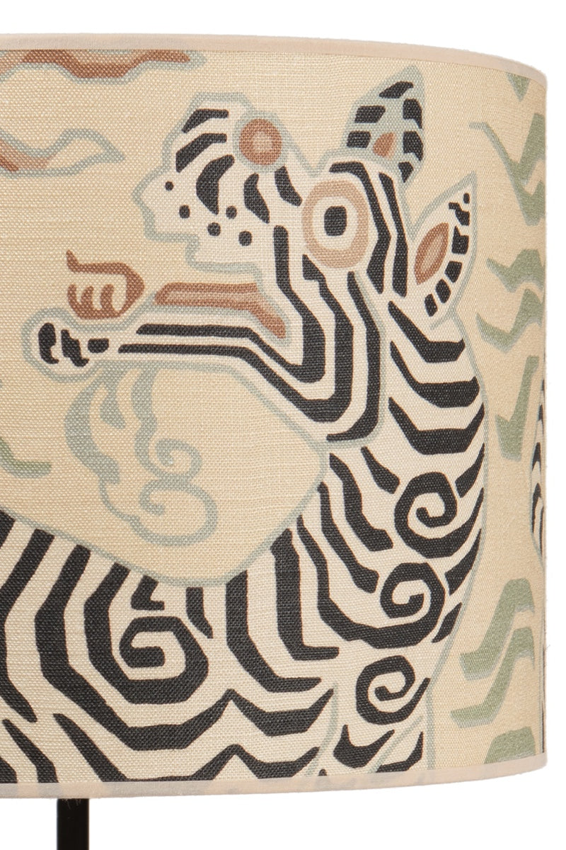 Abat jour en tissu 100% lin, dessin invitant au voyage, lumière douce et chaleureuse par Caroline Andréoni La Maison.