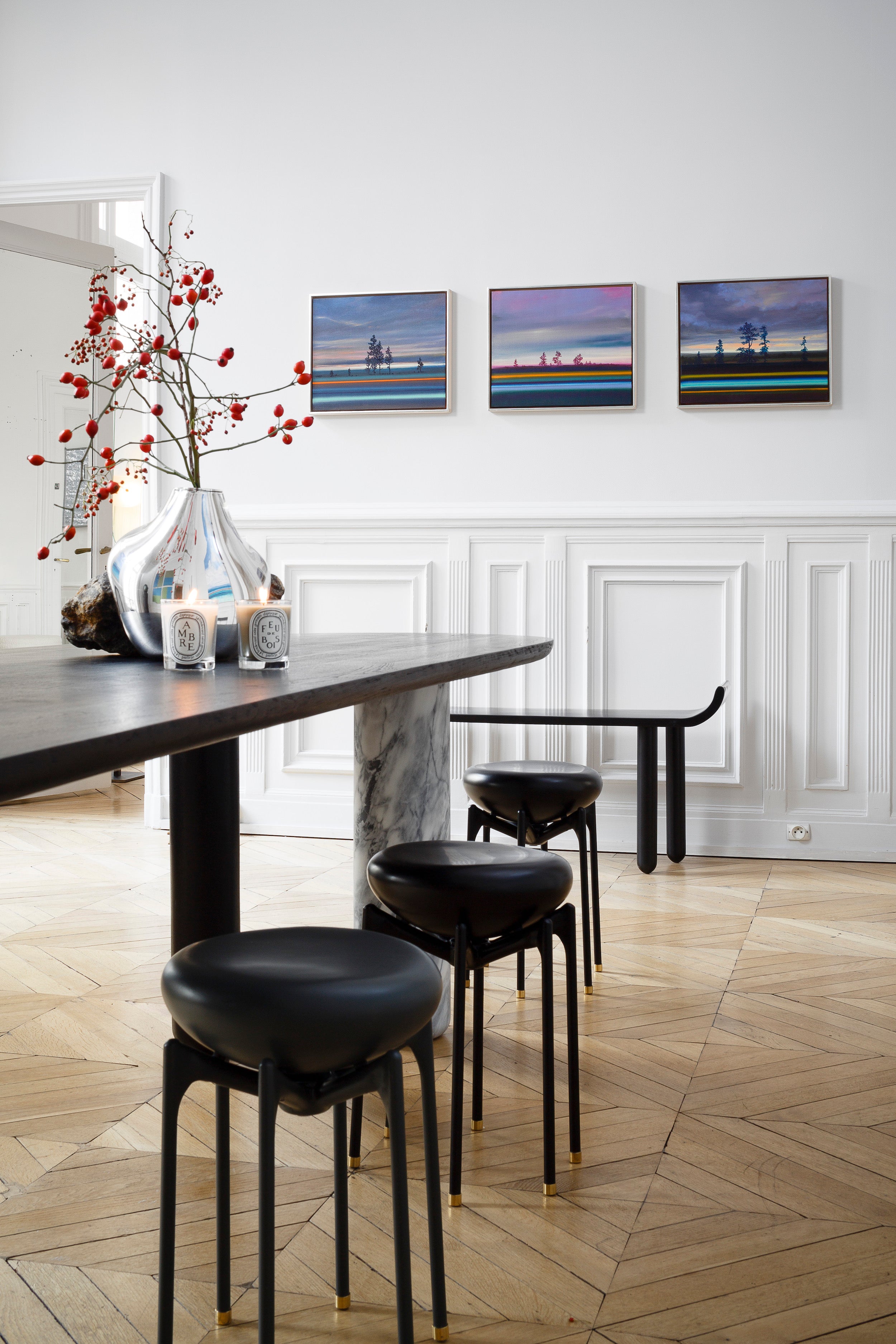 Table Maho Stone bois de chêne teinté