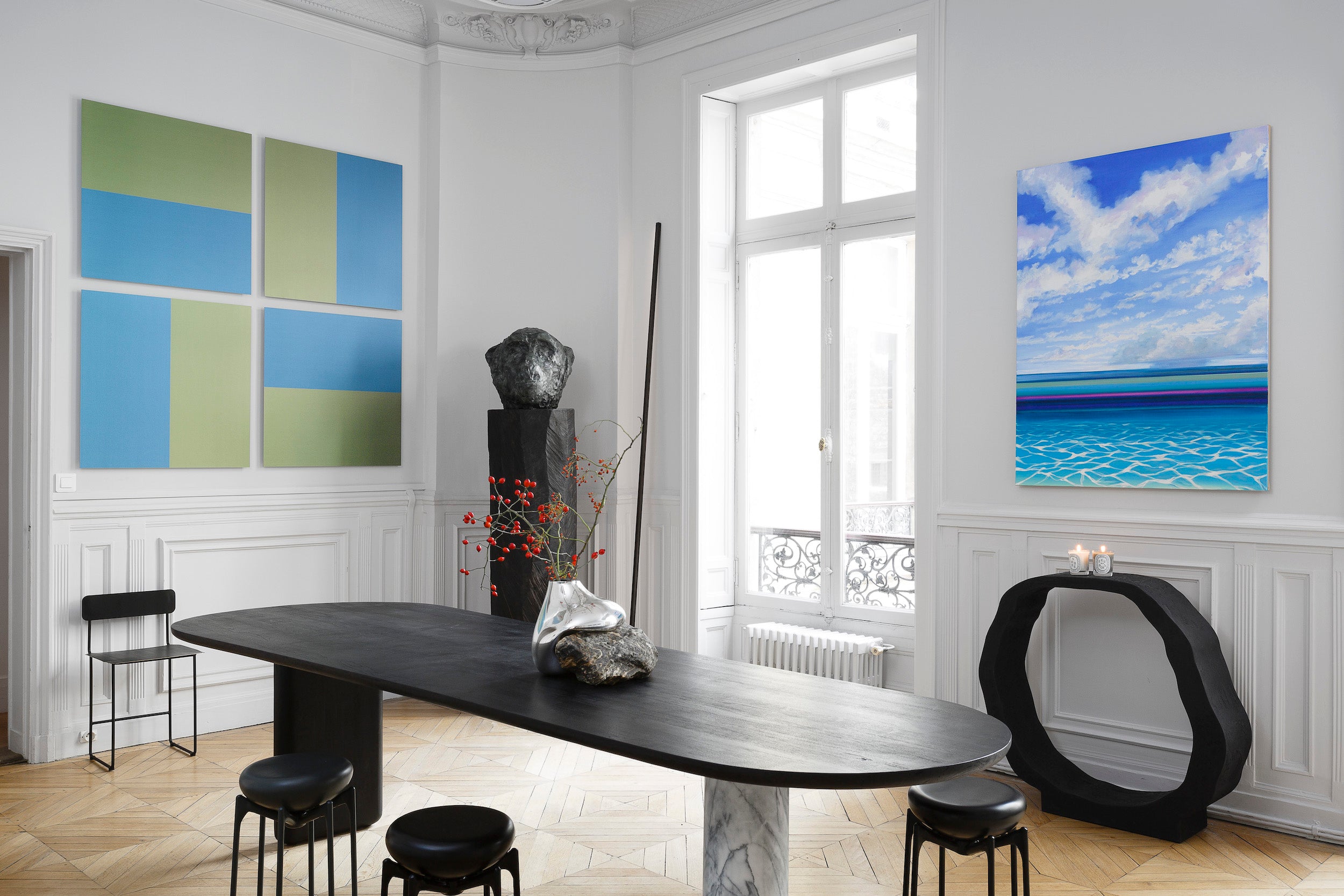 Table Maho Stone bois de chêne teinté