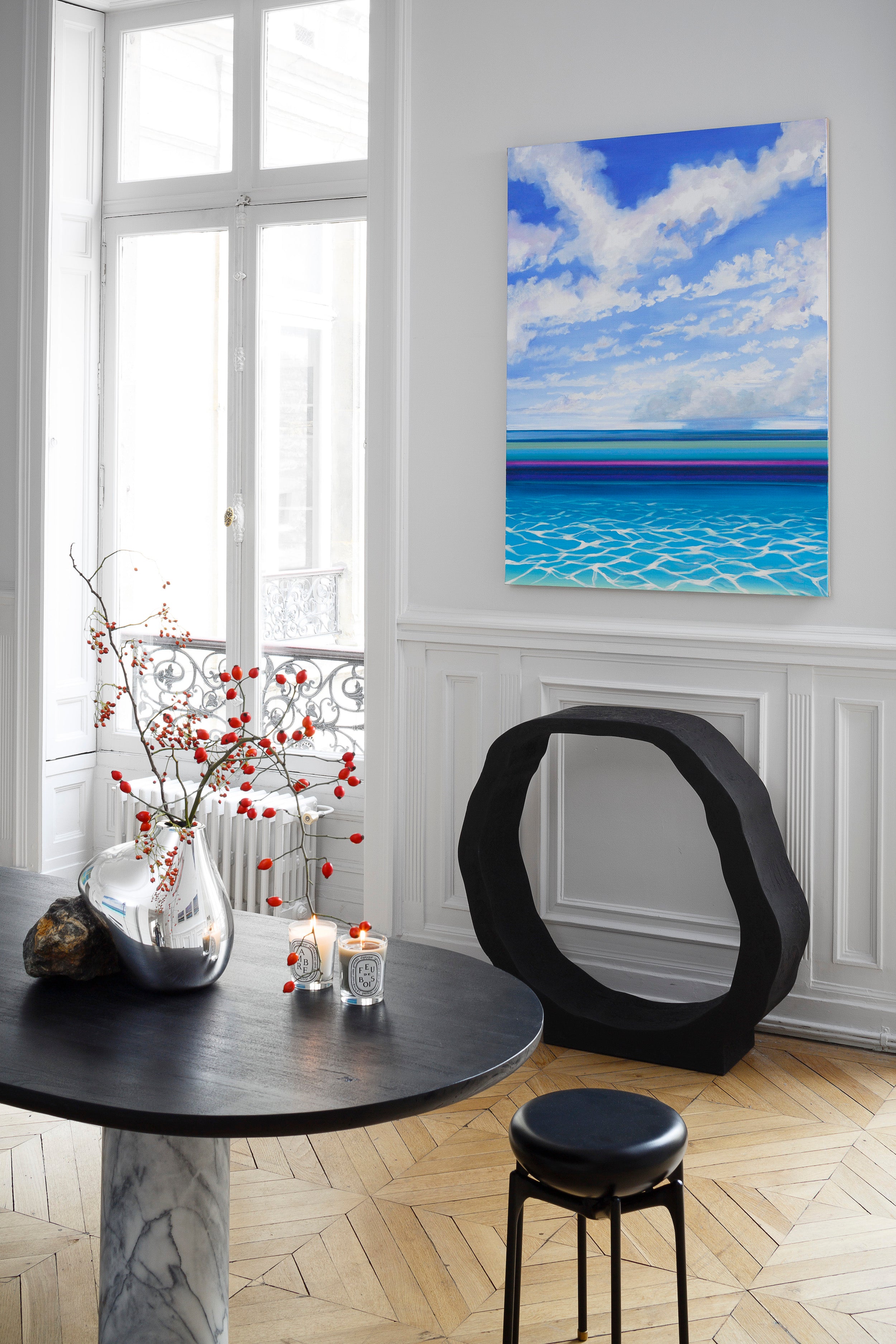 Table Maho Stone bois de chêne teinté