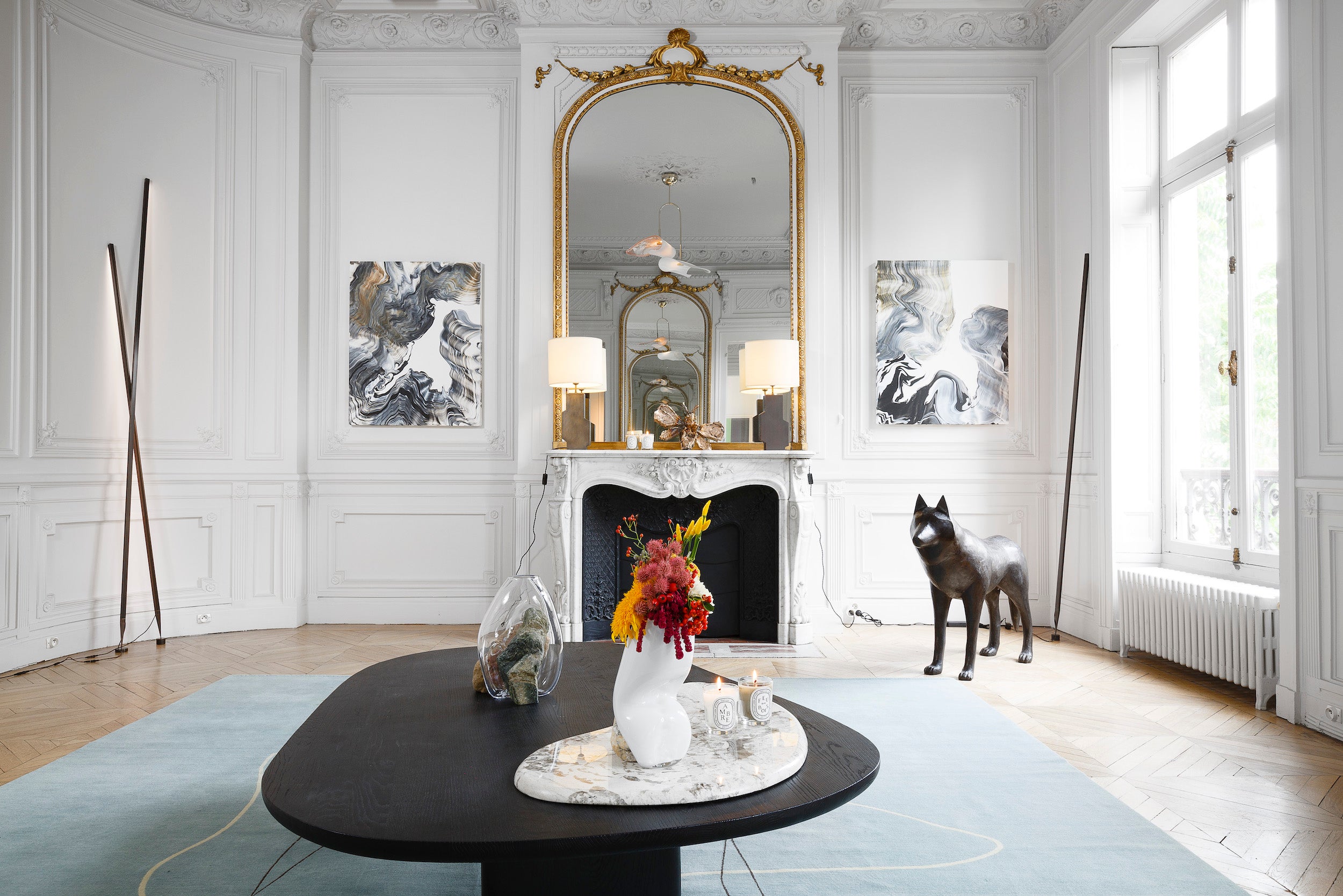 Table basse Maho Stone bois de chêne teinté