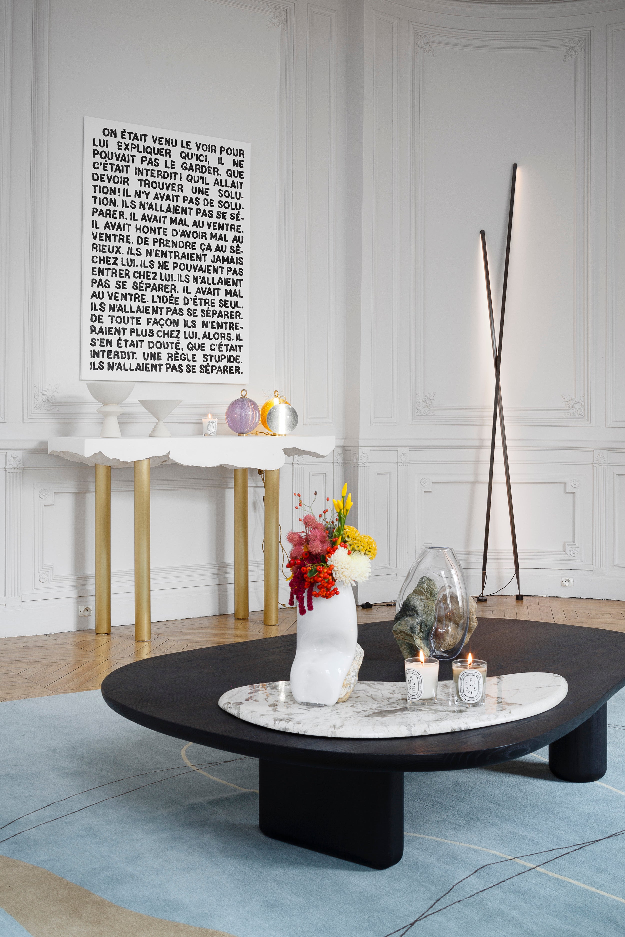 Table basse Maho Stone bois de chêne teinté