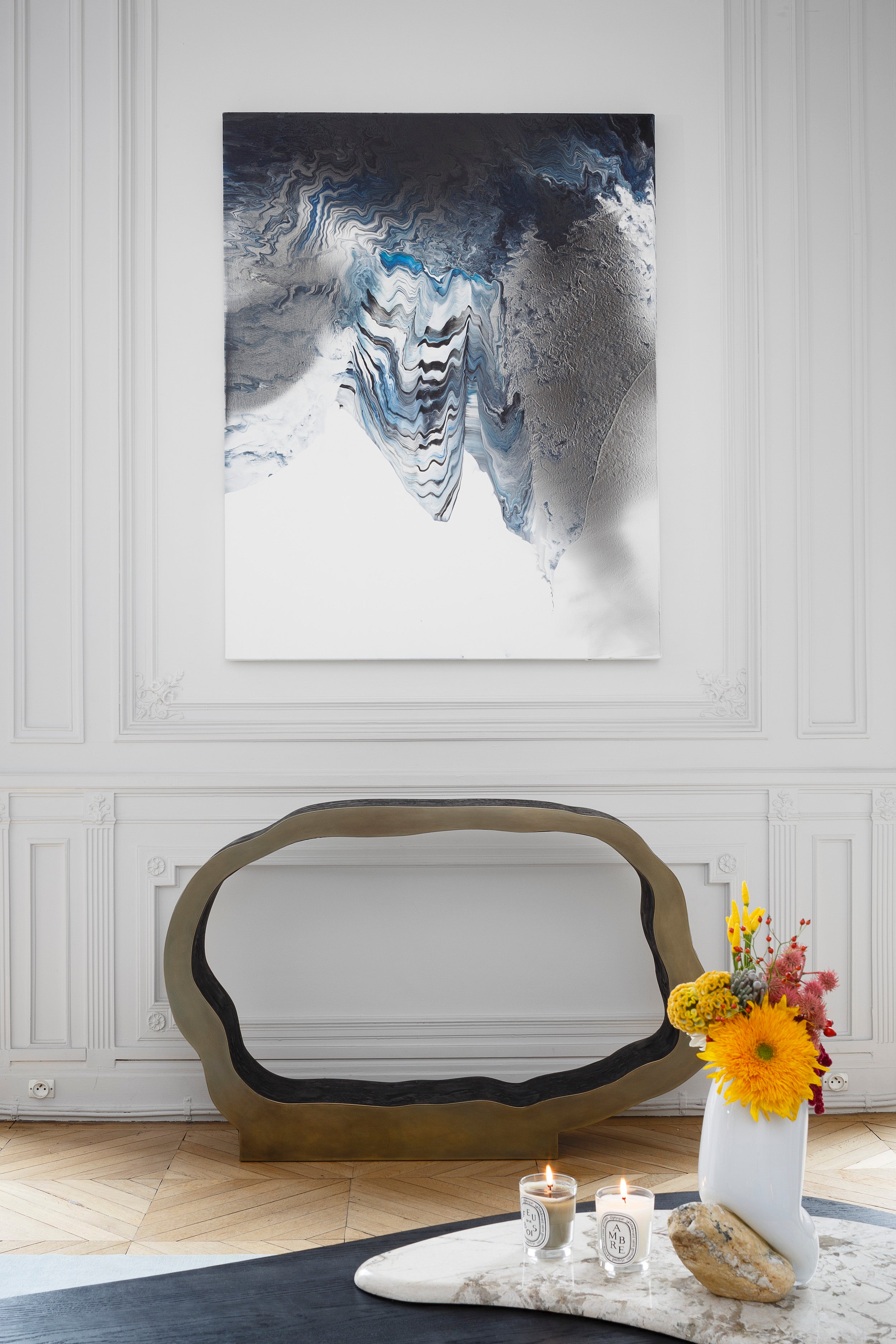 Maho Stone coffee table in stained oak wood