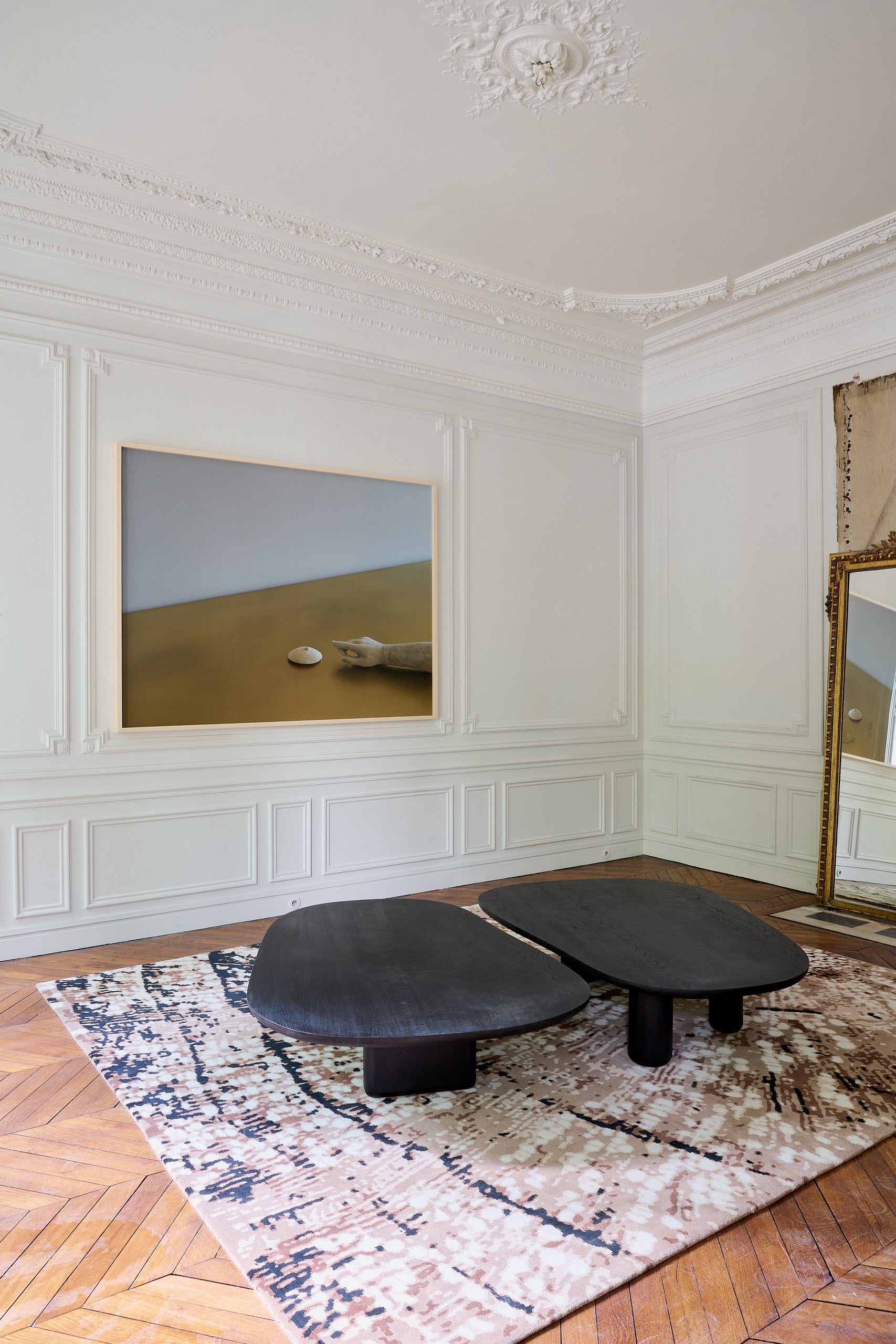 Maho coffee table in stained oak wood